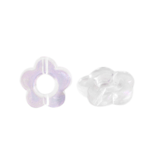 Perles acryliques fleur Transparent AB
