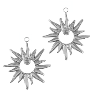 Breloques en acier Inox &eacute;toile Argent&eacute;