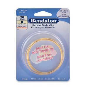 Beadalon Fil de style Allemand carr&eacute; 20Gauge Dor&eacute;