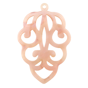 Pendentifs en r&eacute;sine Rose p&ecirc;che opale