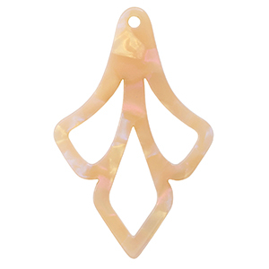 Pendentifs en r&eacute;sine P&ecirc;che blush opale