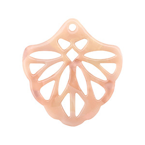 Pendentifs en r&eacute;sine Rose p&ecirc;che opale