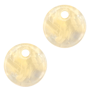 Pendentifs en r&eacute;sine 12mm Beige sable transparent