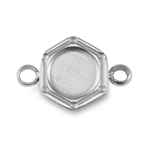 Pierre de Naissance breloque avec serti pour flatback SS16 en acier Inox Argent&eacute;