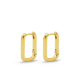 Appr&ecirc;ts en m&eacute;tal DQ boucles d'oreilles cr&eacute;oles ovale Dor&eacute; (sans nickel)