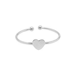 Bagues en acier Inox coeur Argent&eacute;