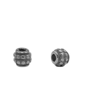 Perles en acier Inox 5mm Argent&eacute; antique