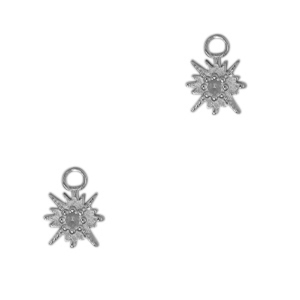 Breloques en acier Inox &eacute;toile Argent&eacute; antique