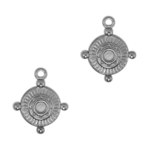 Breloques en acier Inox boussole Argent&eacute; antique