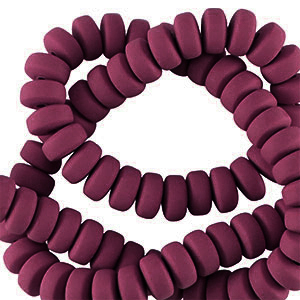 Perles en polym&egrave;re rondelles 7mm Port rouge