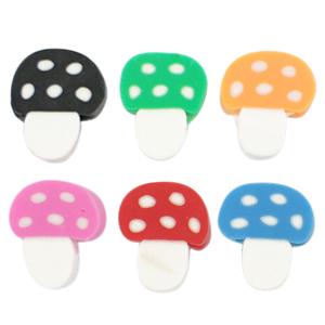Perles en polym&egrave;re champignon Multicolore