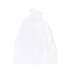 Sachet &agrave; bijoux en organza 10x12cm Blanc
