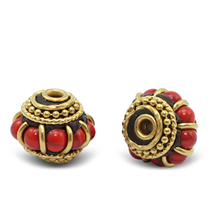 Perles boh&egrave;mes Rouge-dor&eacute; antique