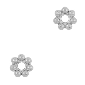 Perles en acier Inox spacer anneau Bali 5mm Argent&eacute;