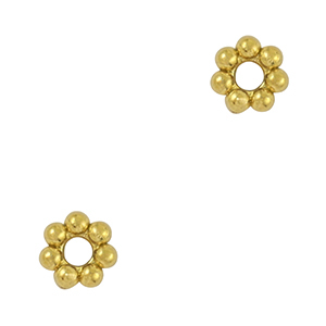 Perles en acier Inox spacer anneau Bali 4mm Dor&eacute;