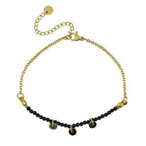 Bracelets en acier Inox Dor&eacute;-noir