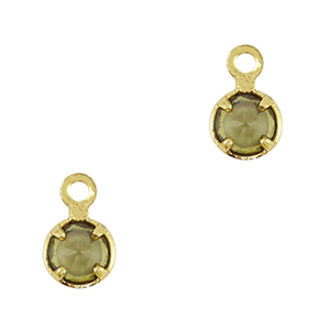 Pendentifs en verre Crystal Glass Vert olive-dor&eacute;