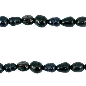Perles d'eau douce "grain de riz" 5-6x4-5mm Bleu fonc&eacute;