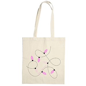 Sacs en coton "Light up your world" Beige &eacute;cru