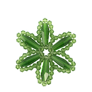 Pendentifs facett&eacute;es fleur Vert gazon
