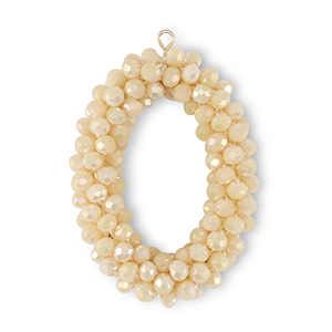 Boucles pendentifs facett&eacute;es ovale Jaune vanille