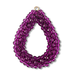 Boucles pendentifs facett&eacute;es goutte Violet tillandsia