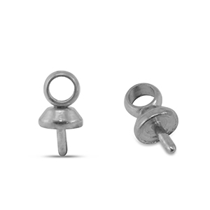 Appr&ecirc;ts en acier inox embout pour perles Argent&eacute;