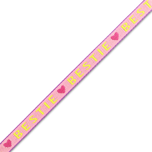 Ruban texte "bestie" Rose-vert lime