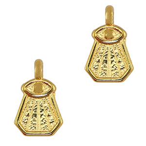 Breloques en m&eacute;tal DQ oeil Dor&eacute; (sans nickel)