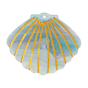 Pendentifs en r&eacute;sine coquille Bleu