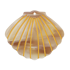 Pendentifs en r&eacute;sine coquille Beige