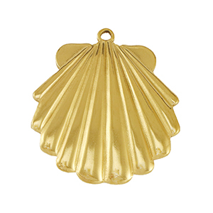 Breloques en acier Inox coquille Dor&eacute;