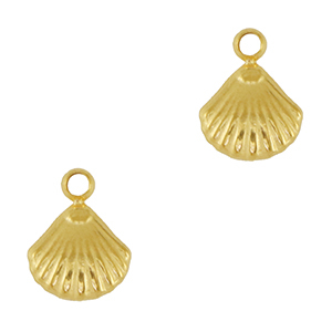 Breloques en acier Inox coquille Dor&eacute;