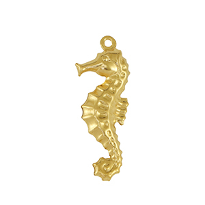 Breloques en acier Inox hippocampe Dor&eacute;