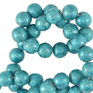 Perles en c&eacute;ramique 8mm M&eacute;tallique bleu