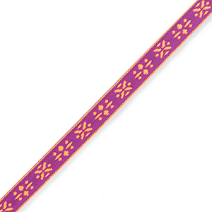 Ruban texte fleurs N&eacute;on violet-orange