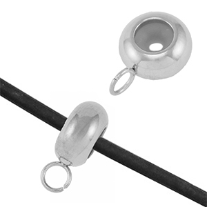 Appr&ecirc;ts en acier Inox perles stoppeur avec anneau Argent&eacute;