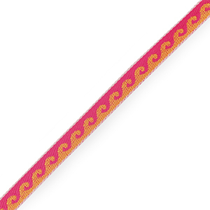 Ruban texte vagues Orange-rose