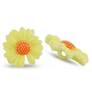 Perles en c&eacute;ramique fleur Jaune-orange