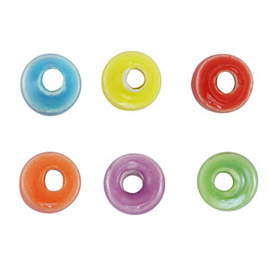 Perles en c&eacute;ramique disque Multicolore