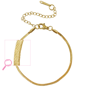 Bracelets en acier Inox serpentine Dor&eacute;