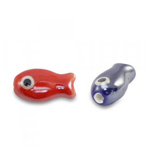 Perles en c&eacute;ramique poisson Multicolore