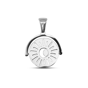 Breloques en acier Inox tourner soleil Argent&eacute;