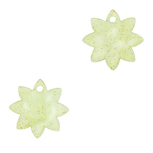 Pendentifs en r&eacute;sine fleur Vert clair