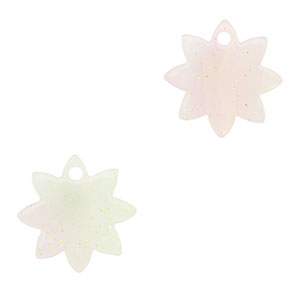 Pendentifs en r&eacute;sine fleur Lilas-vert multicolore