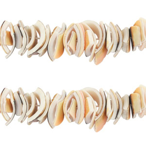 Perles coquillage chips Marron-orange