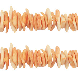 Perles coquillage chips Orange