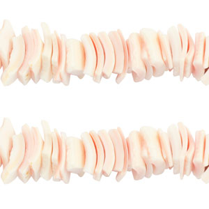 Perles coquillage chips P&ecirc;che clair