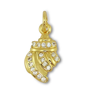M&eacute;tal TQ laiton breloques coquillage Dor&eacute;