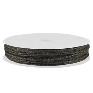 Fil macram&eacute; tress&eacute; 0,8mm Noir m&eacute;tallique